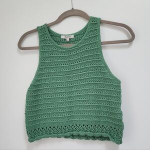 Madewell Green Crochet Tank Top Sz Small